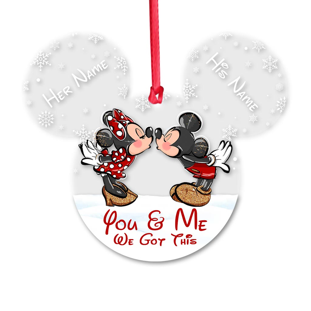 You & Me - Personalized Christmas Mouse Transparent Ornament