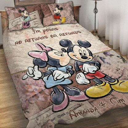 I Am Yours - Personalized Couple Mouse Quilt Set