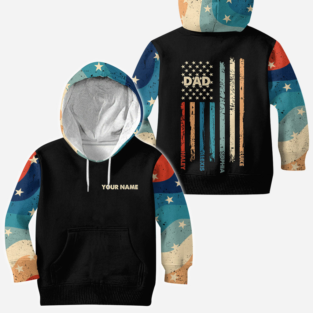 Stars And Stripes - Personalized Independence Day Father All Over T-shirt and Hoodie