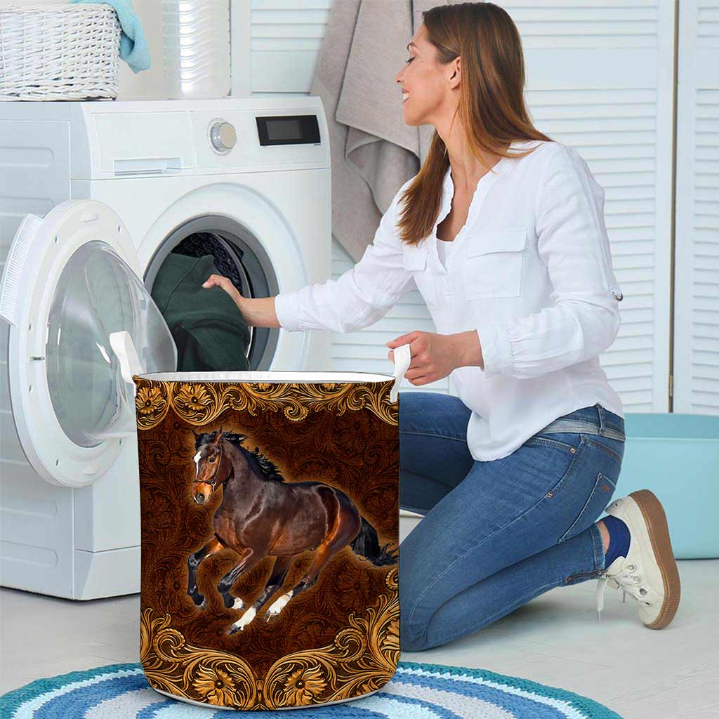 Horse Leather Pattern Print Horse Storage Basket 0622
