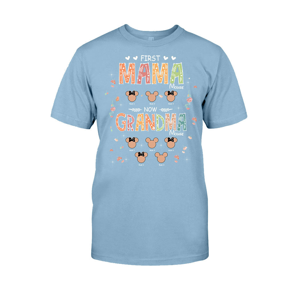 First Mama Mouse Now Grandma Mouse - Personalized Mother's Day Grandma T-shirt and Hoodie