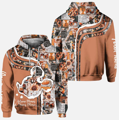 Autumn Leaves And Mouse Ears Please - Personalized Fall Mouse Hoodie and Leggings