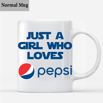 Just A Girl Who Loves Soft Drink Blue Soft Drink Mug