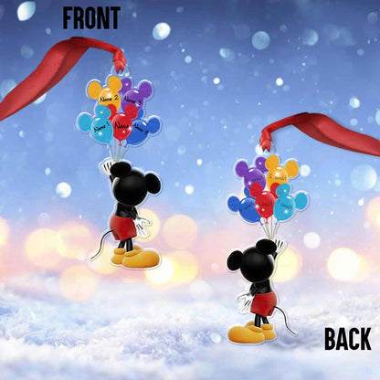 Best Grandma Ever - Personalized Christmas Mouse Transparent Ornament
