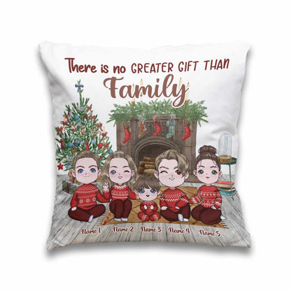 There Is No Greater Gift Than Family - Personalized Christmas Family Throw Pillow