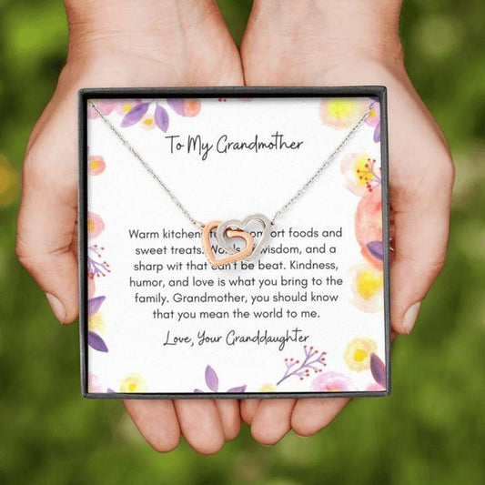 To My Grandmother From Granddaughter Warm Kitchen - Grandma Two Hearts Necklace 0921