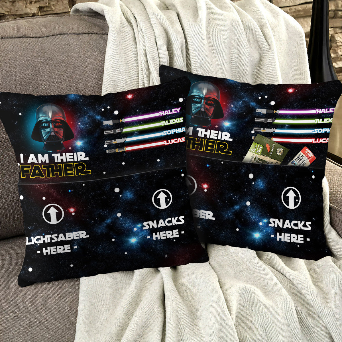 I Am Their Father - Personalized The Force Pocket Pillow
