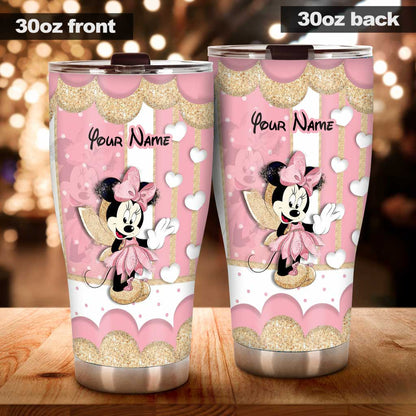 Pink Mouse Ears - Personalized Mouse Tumbler