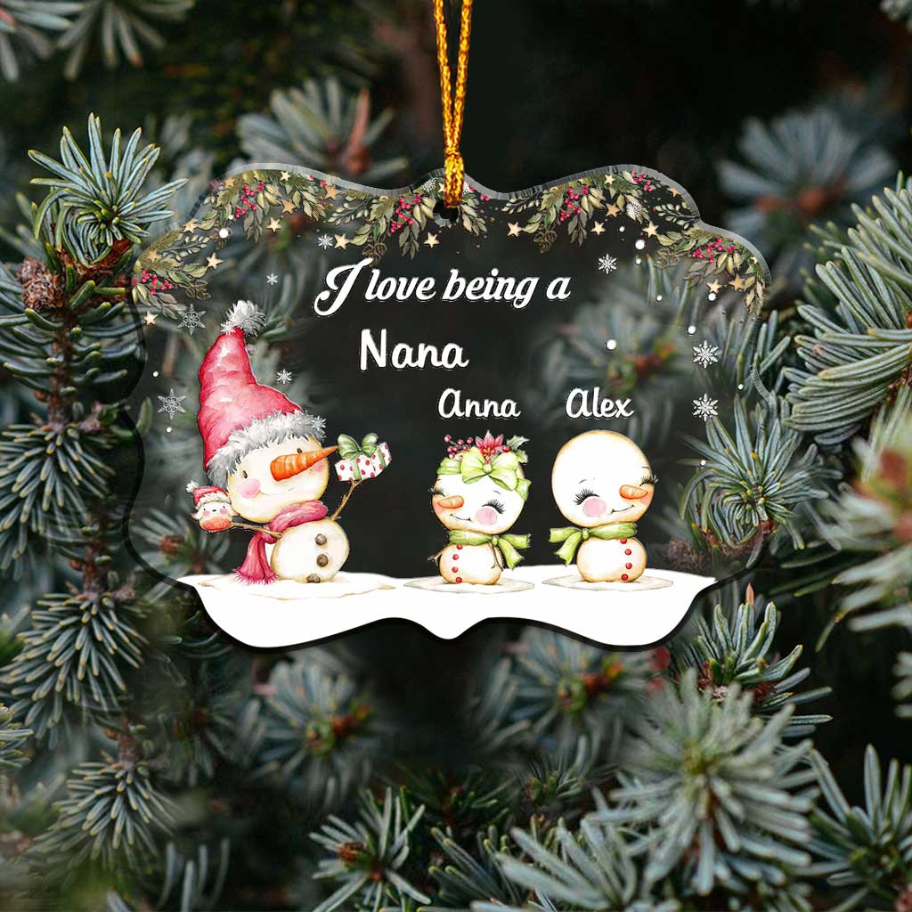 Love Being A Grandma - Personalized Christmas Grandma Transparent Ornament