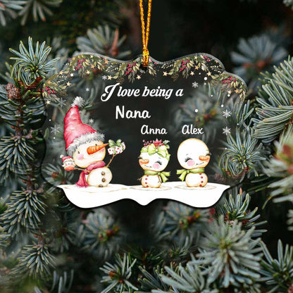 Love Being A Grandma - Personalized Christmas Grandma Transparent Ornament