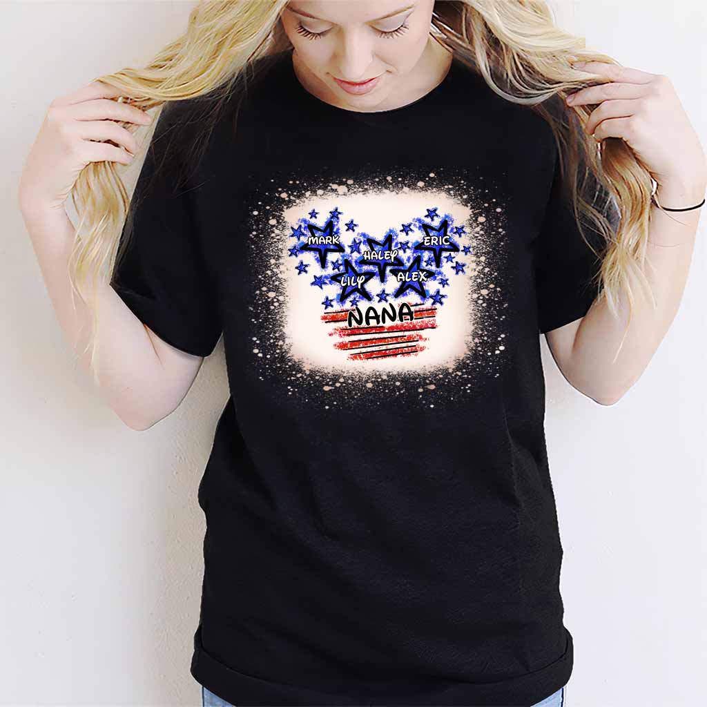 Stars And Stripes Nana - Personalized Independence Day Grandma T-shirt and Hoodie