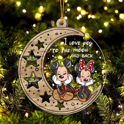I Love You To The Moon And Back - Personalized Christmas Mouse Layers Mix Ornament