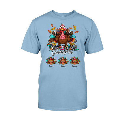Thankful Grandma - Personalized Thanksgiving T-shirt and Hoodie