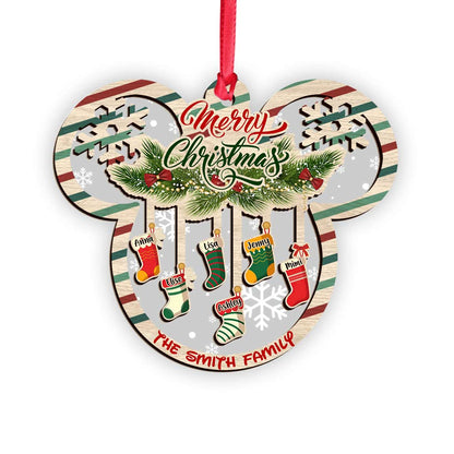 Merry Christmas - Personalized Mouse Layers Mix Ornament