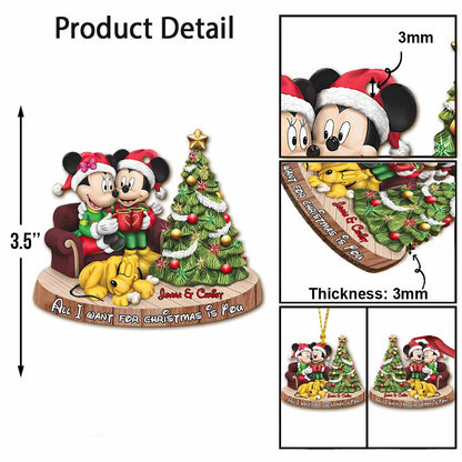 Magical Love - Personalized Christmas Mouse Ornament (Printed On Both Sides)