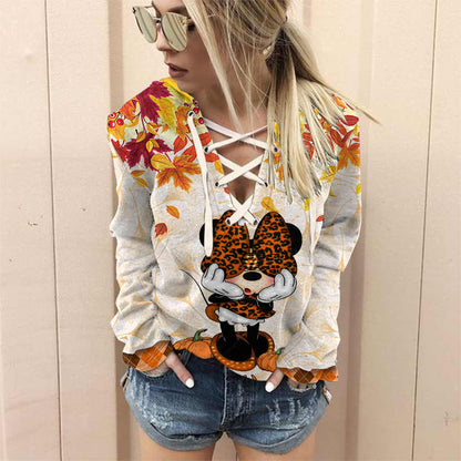 Hello Pumpkin - Personalized Mouse Off Shoulder Long Sleeve Dress