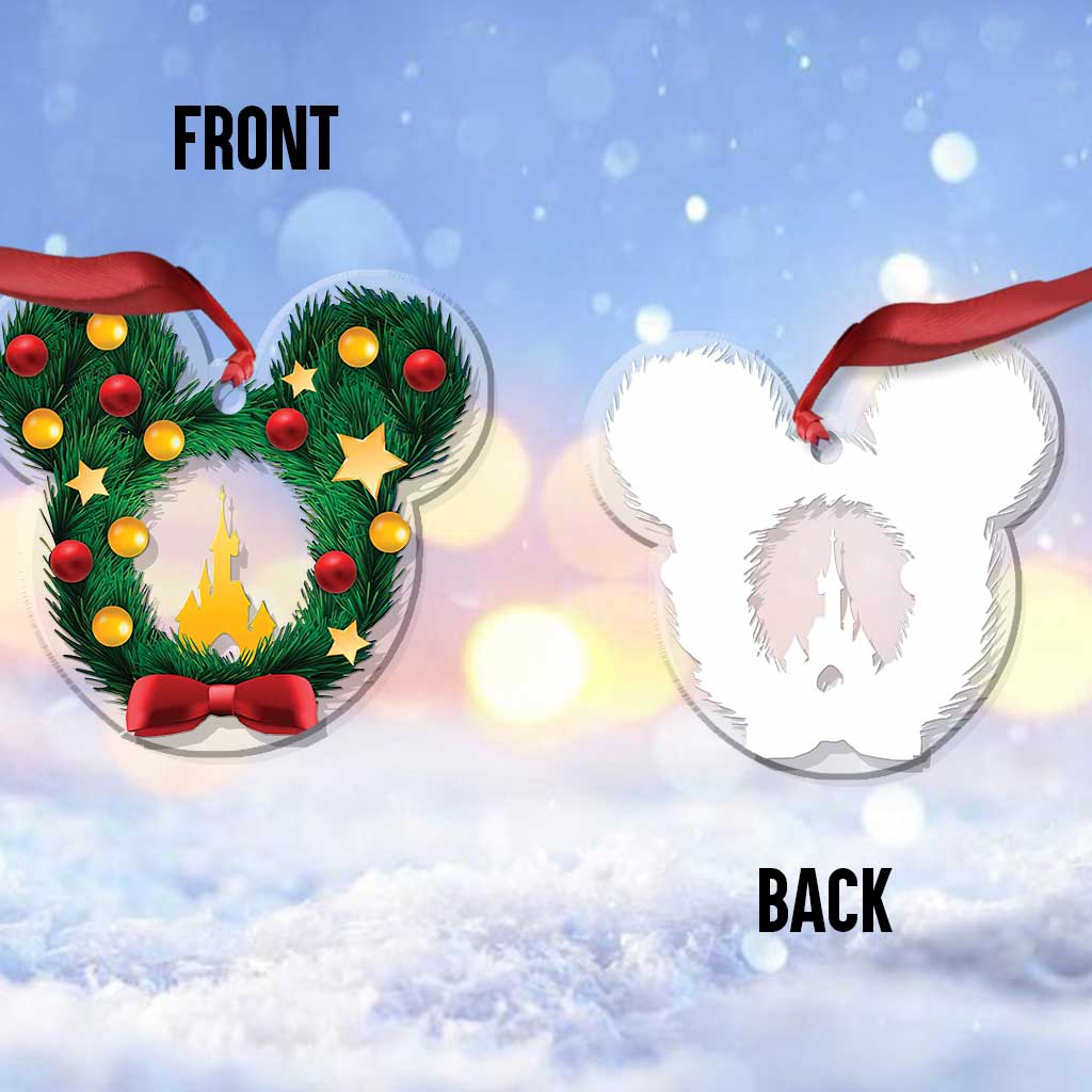 Merry Christmas - Christmas Mouse Transparent Ornament