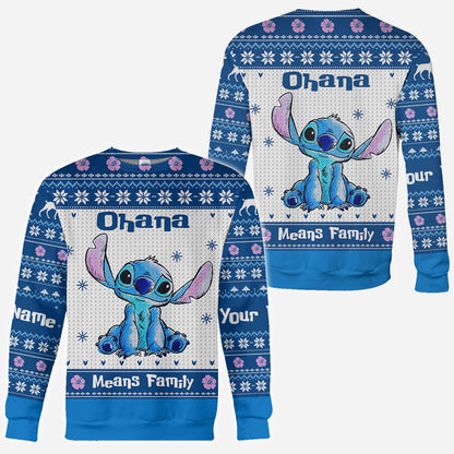 Ohana Means Family - Personalized Christmas Ohana All Over T-shirt and Hoodie