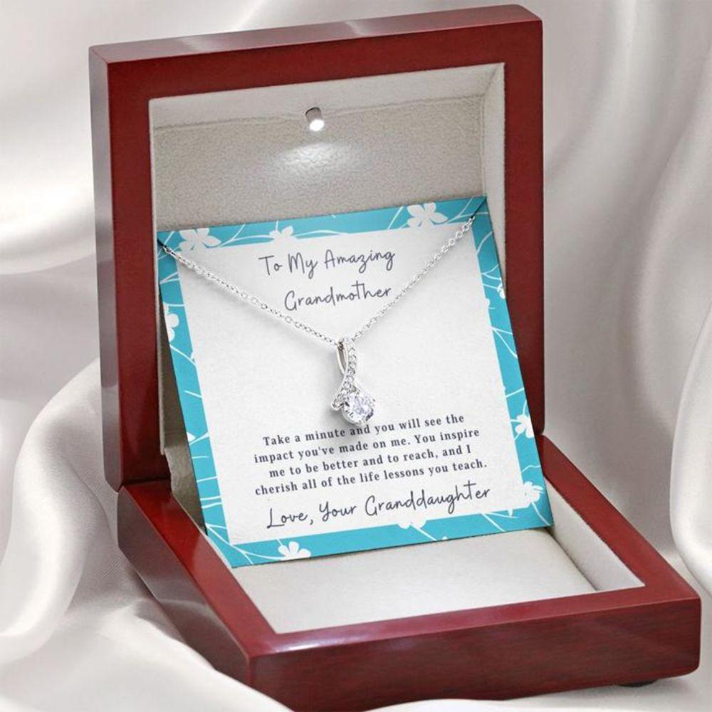 To My Grandmother From Granddaughter - Grandma Petite Ribbon Necklace 0921