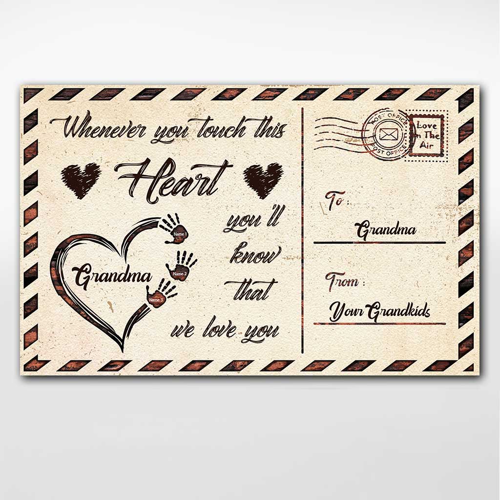 Whenever You Touch This Heart - Personalized Mother's Day Grandma Poster
