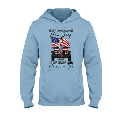 She's A Good Girl Loves Her Jp - Personalized Independence Day Car T-shirt and Hoodie