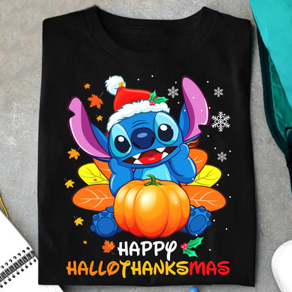 Happy Hallothanksmas Ohana T-shirt and Hoodie 0823