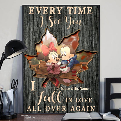 I Fall In Love All Over Again - Personalized Mouse Canvas And Poster