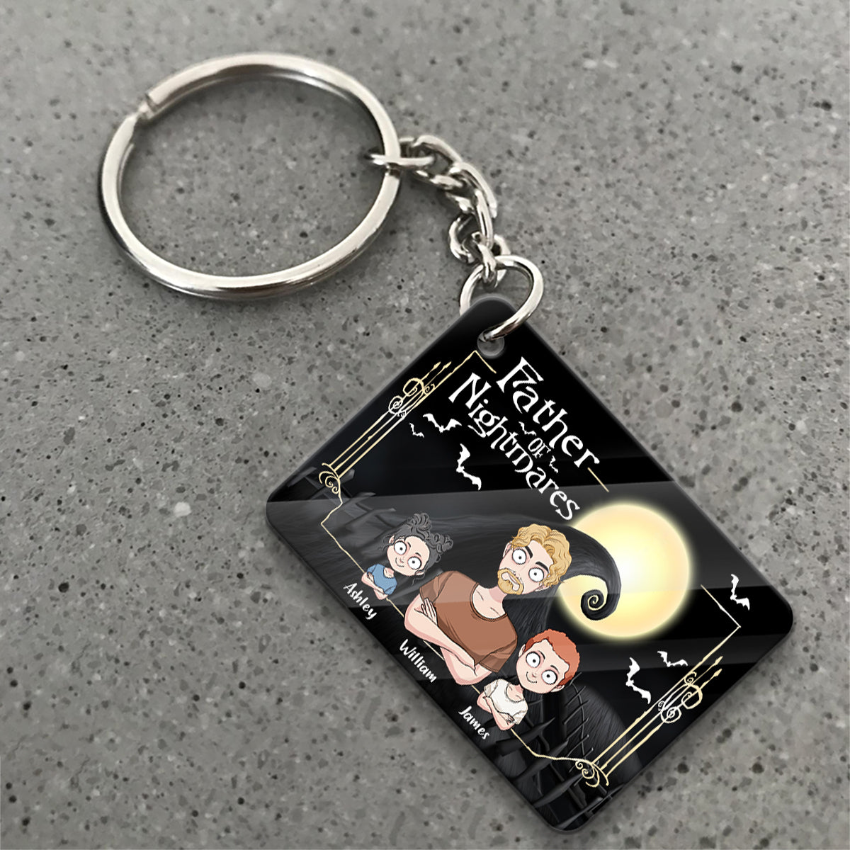 Father Mother Of Nightmares - Personalized Nightmare Keychain (Printed On Both Sides)