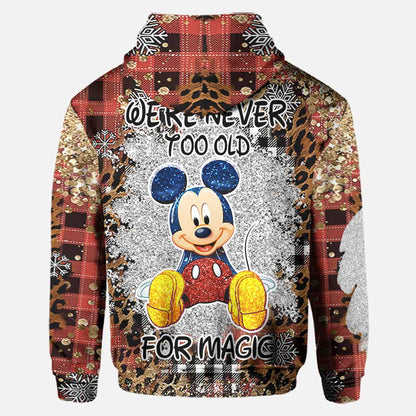 We're Never Too Old - Personalized Christmas Mouse Hoodie and Leggings