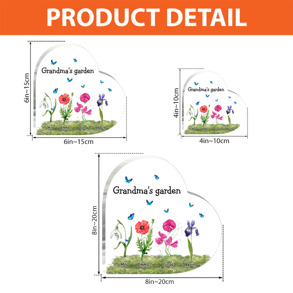 Grandma's Garden Birth Month Flower - Personalized Mother's day Grandma Custom Shaped Acrylic Plaque