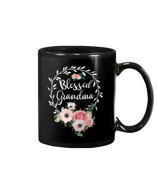 Blessed Grandma With Floral Heart Mother - Grandma Mug 0921