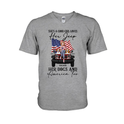She's A Good Girl Loves Her Jp - Personalized Independence Day Car T-shirt and Hoodie
