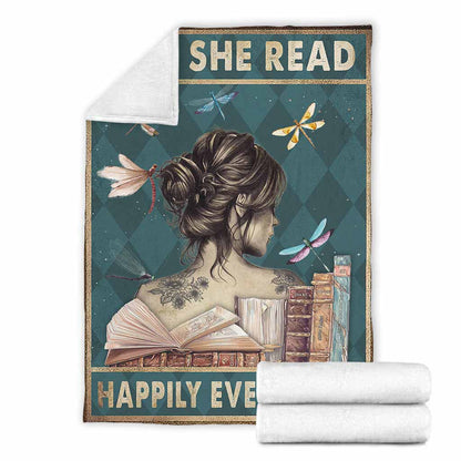 And She Read Happily Ever After - Book Blanket