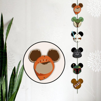 Mouse Ears And The Force - Personalized Mouse 6 Pieces Garland
