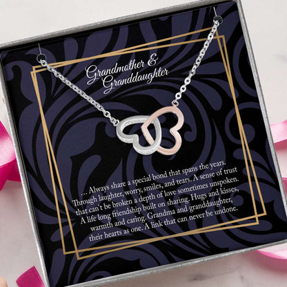 Granddaughter Grandmother And Granddaughter Granddaughter Gift Grandmother Gift - Grandma Two Hearts Necklace 0921