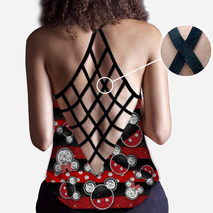 Never Too Old For Magic Mouse Ears - Cross Tank Top With 3D Pattern Print