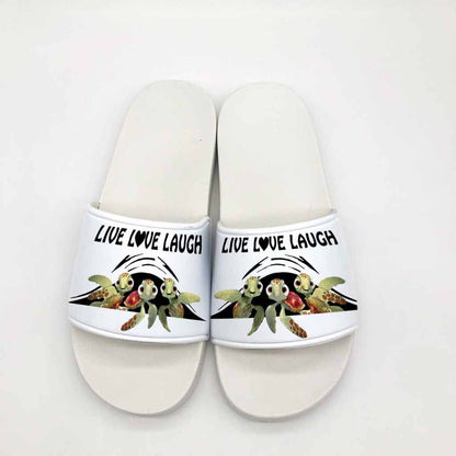 Live Love Laugh - Turtle Slide Sandals
