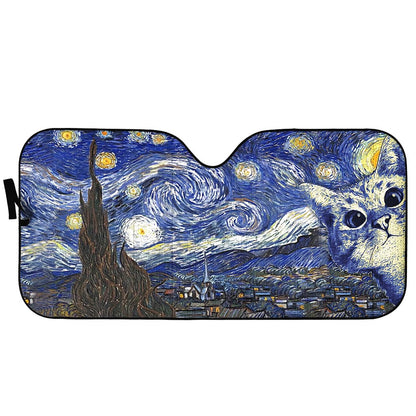 Cat Van Gogh Cat Car Sunshade 0622