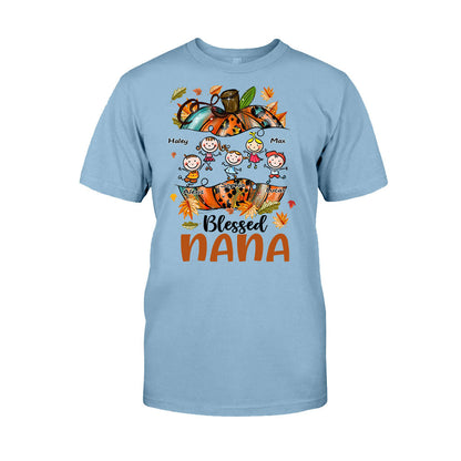 Blessed Nana - Personalized Thanksgiving Grandma T-shirt and Hoodie