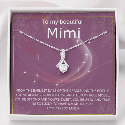 To My Mimi - Grandma Petite Ribbon Necklace 0921