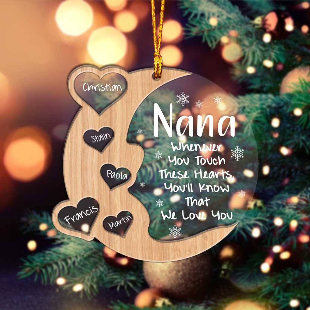 Grandma's Hearts - Personalized Christmas Grandma Layers Mix Ornament