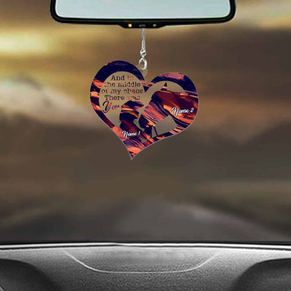 And In The Middle Of My Chaos - Personalized Horse Transparent Car Ornament