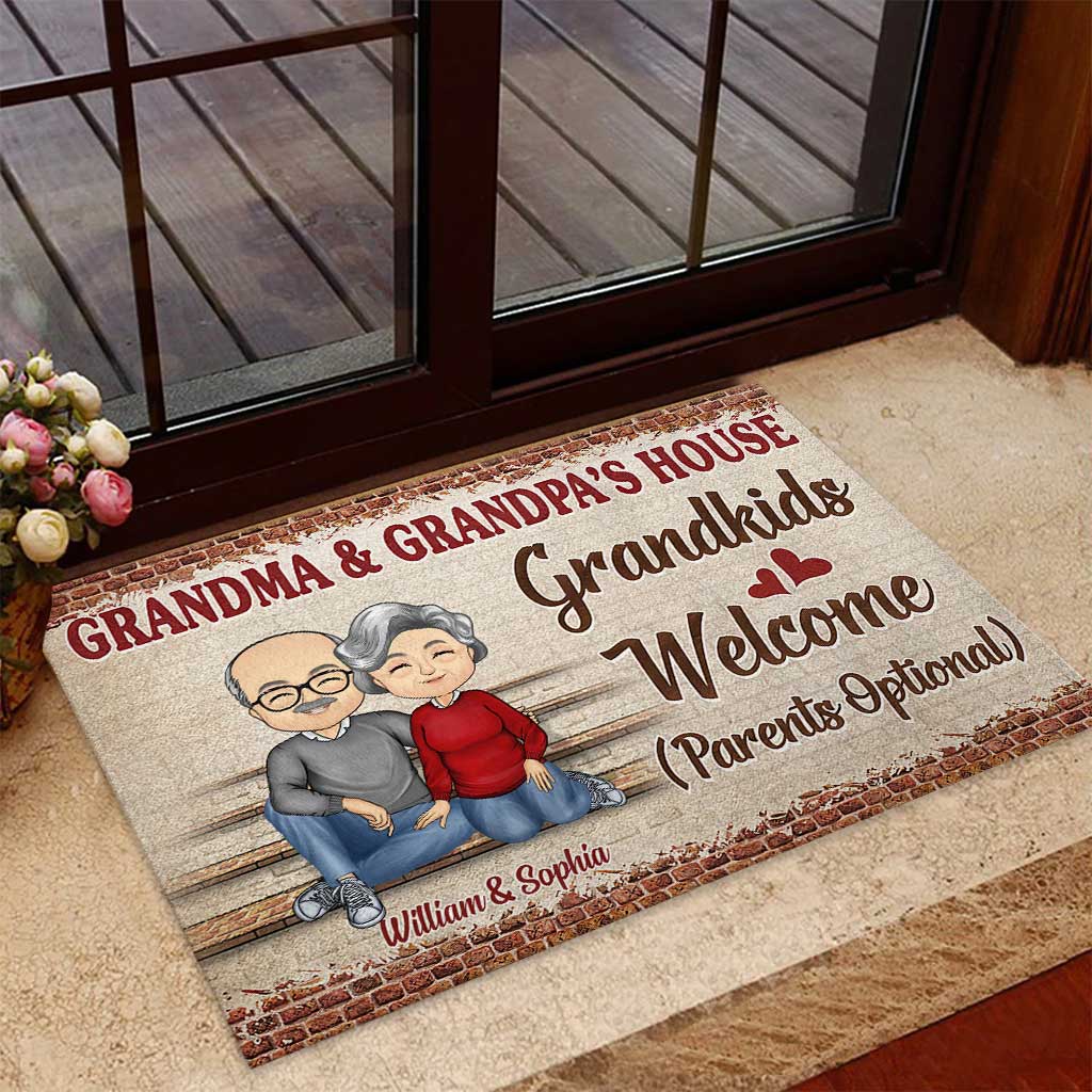 Grandma And Grandpa's House - Personalized Grandma Doormat
