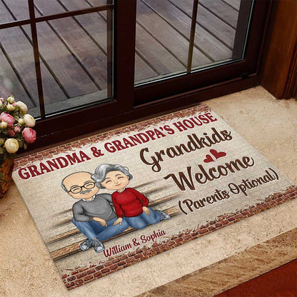 Grandma And Grandpa's House - Personalized Grandma Doormat