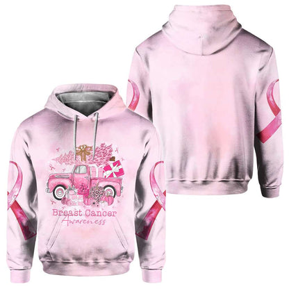 Breast Cancer Truck Christmas - Breast Cancer Awareness All Over T-shirt and Hoodie 0822