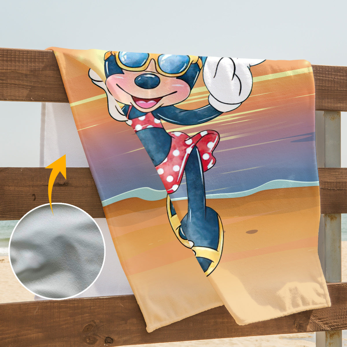 Just A Beachy Kinda Girl - Personalized Mouse Beach Towel