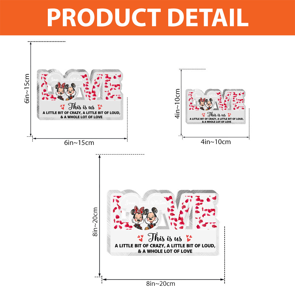 This Is Us - Personalized Couple Mouse Custom Shaped Acrylic Plaque