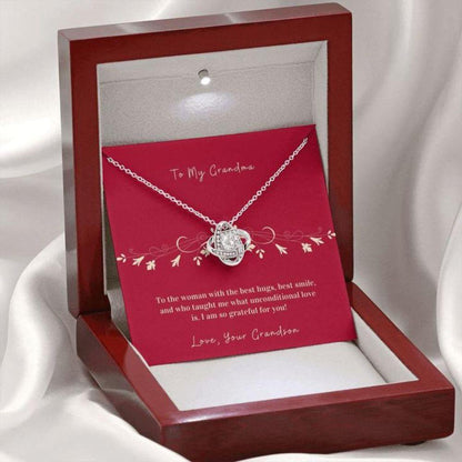 To Grandmother From Grandson Forever Grateful - Grandma Love Knot Necklace 0921