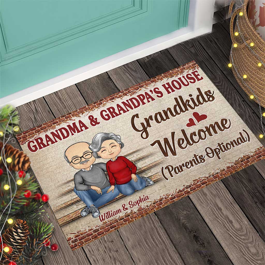 Grandma And Grandpa's House - Personalized Grandma Doormat