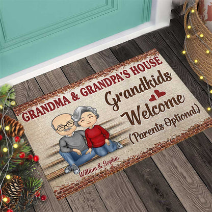 Grandma And Grandpa's House - Personalized Grandma Doormat